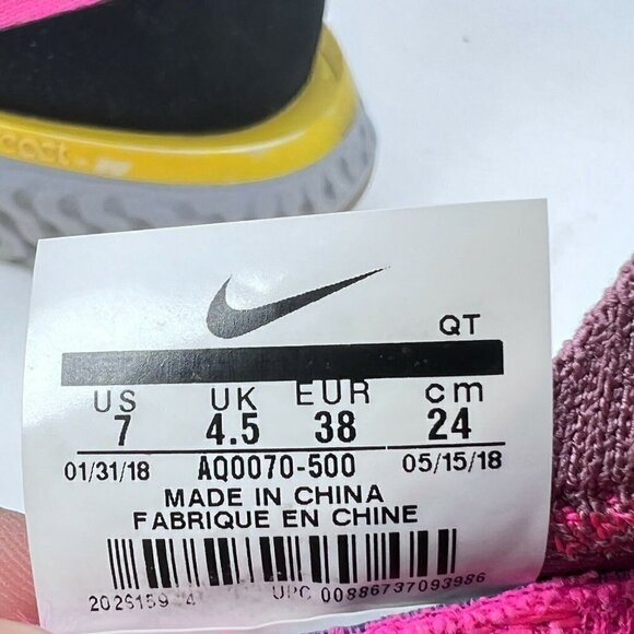 Nike Epic React Flyknit Plum Dust Black Pink Running Women Shoes AQ0070-500 Sz 7 - Picture 12 of 12